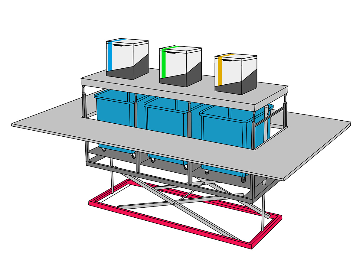 Platforma hydrauliczna pojemnika podziemnego